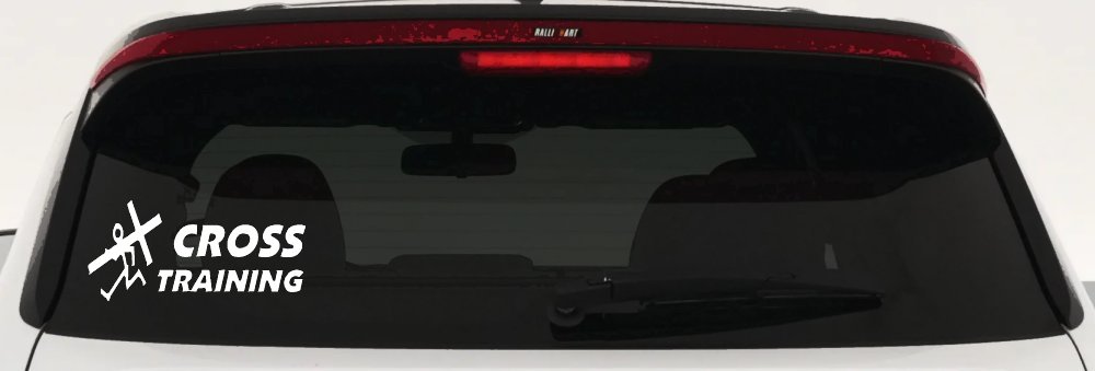 Cross Training Christian Decal Sticker Car Truck Window Faith (White)