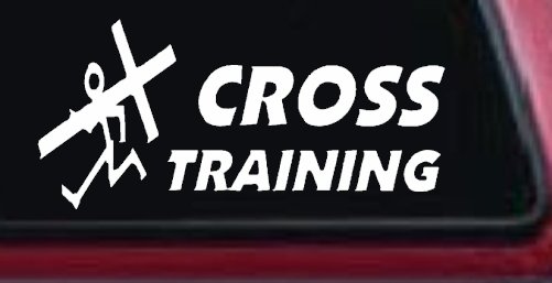 Cross Training Christian Car or Truck Window Decal Sticker (White)