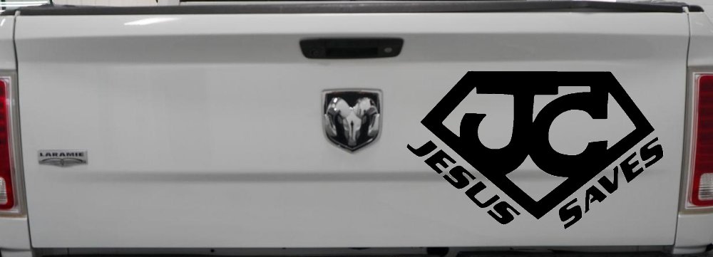 Jesus Saves Christian Car or Truck Window Decal Sticker