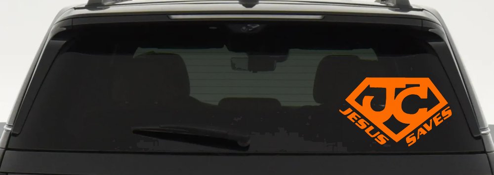 Jesus Saves Christian Car or Truck Window Decal Sticker