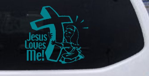 Jesus Loves Me Girl Christian Car or Truck Window Decal Sticker