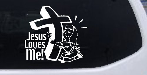 Jesus Loves Me Girl Christian Car or Truck Window Decal Sticker