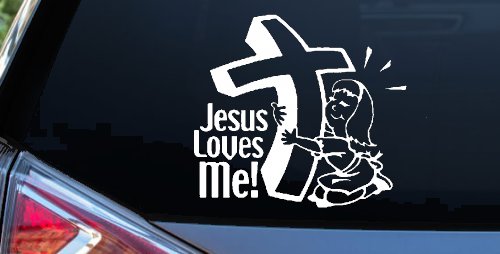 Jesus Loves Me Girl Christian Car or Truck Window Decal Sticker