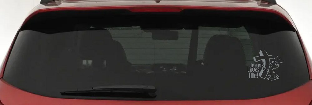 Jesus Loves Me Boy Decal Christian Car Truck Window Vinyl Sticker (Telegrey)
