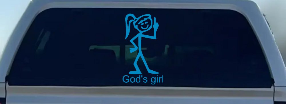 God's Girl Christian Car or Truck Window Decal Sticker (Blue)