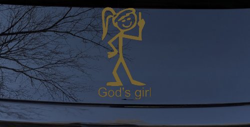 Gods Girl Christian Car Truck Window Vinyl Decal Sticker (Gold)