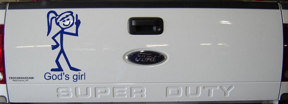 Gods Girl Christian Car Truck Window Vinyl Decal Sticker (Navy)