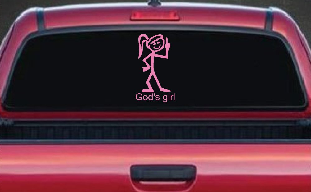God's Girl Christian Car or Truck Window Decal Sticker (Pink)