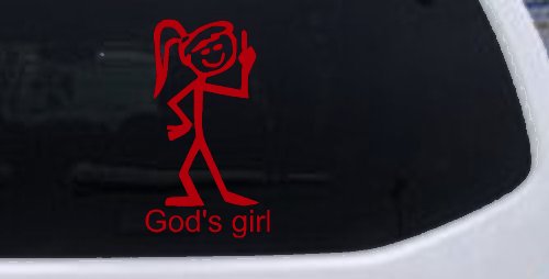 God's Girl Christian Car or Truck Window Decal Sticker (Red)