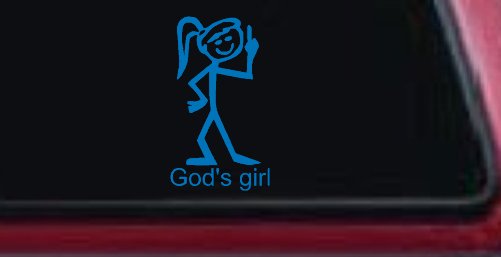 God's Girl Christian Car or Truck Window Decal Sticker (Sky Blue)