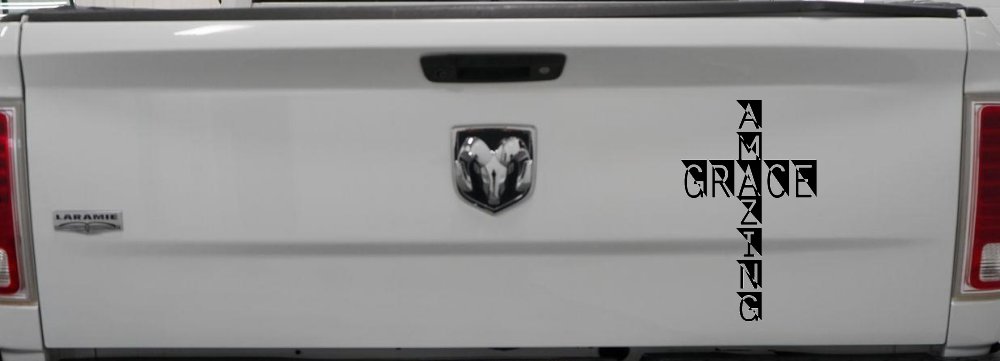 Amazing Grace Cross Christian Car or Truck Window Decal Sticker