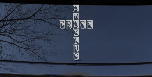 Amazing Grace Cross Christian Car or Truck Window Decal Sticker