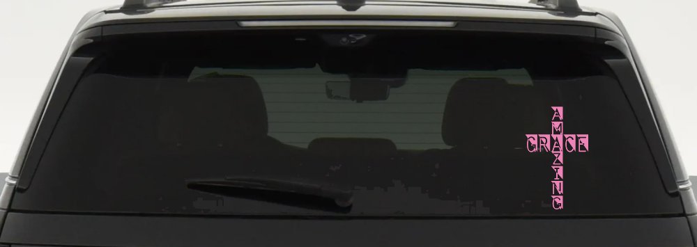 Amazing Grace Cross Christian Car or Truck Window Decal Sticker