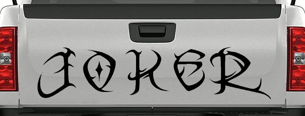 Tribal Joker Biker Car or Truck Window Decal Sticker (Black)