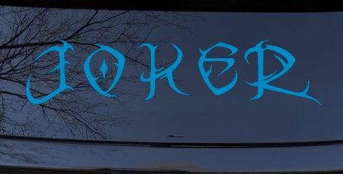 Tribal Joker Biker Car or Truck Window Decal Sticker (Blue)