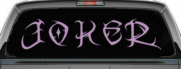 Tribal Joker Biker Car or Truck Window Decal Sticker (Lilac)