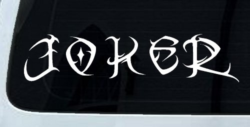Tribal Joker Biker Car or Truck Window Decal Sticker (White)