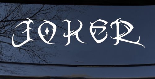 Tribal Joker Biker Car or Truck Window Decal Sticker (White)
