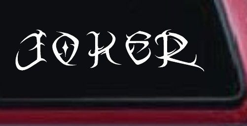 Tribal Joker Biker Car or Truck Window Decal Sticker (White)