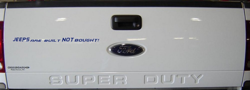 JEEPS Are Built NOT Bought! Off Road Car or Truck Window Decal Sticker (Navy)