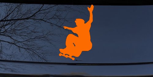Free Style Skate Boarding Car or Truck Window Decal Sticker (Orange)