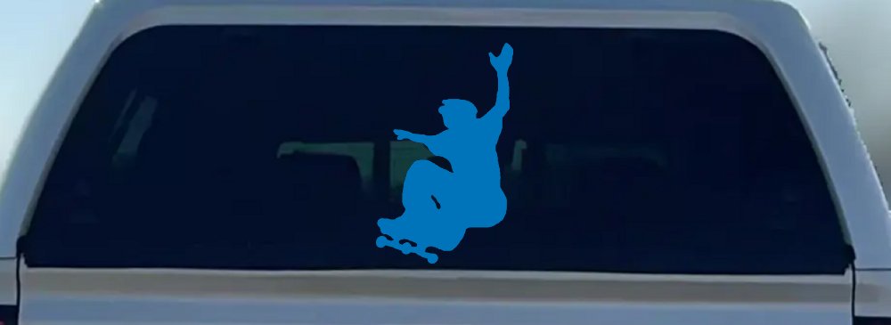 Free Style Skate Boarding Car or Truck Window Decal Sticker (Sky Blue)