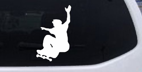 Free Style Skate Boarding Car or Truck Window Decal Sticker (White)