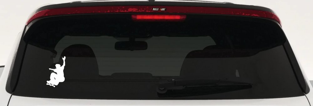 Free Style Skate Boarding Car or Truck Window Decal Sticker (White)