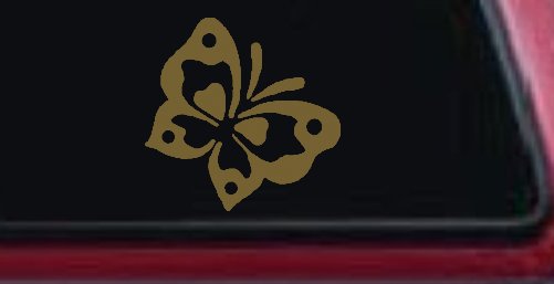 Butterfly Butterflies Car or Truck Window Decal Sticker (Gold)