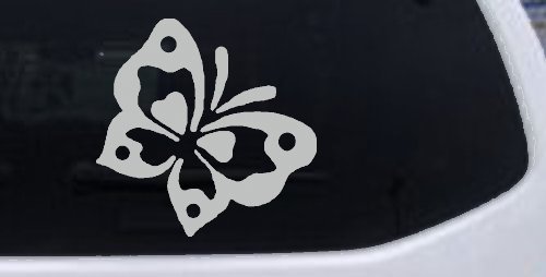 Butterfly Butterflies Car or Truck Window Decal Sticker (Light Gray)