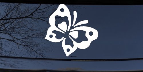Butterfly Butterflies Car or Truck Window Decal Sticker (White)