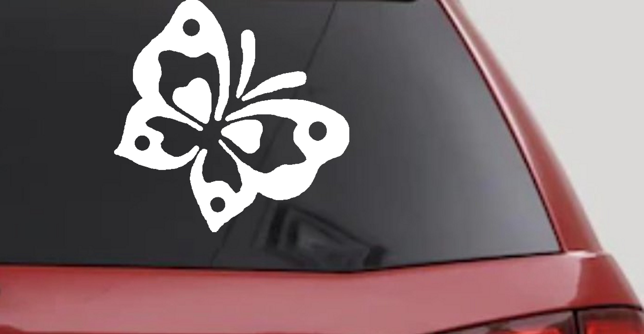 Butterfly Decal for Car Truck Window Vinyl Sticker (White)