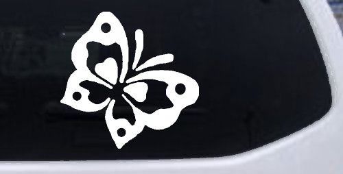 Butterfly Butterflies Car or Truck Window Decal Sticker (White)