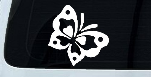 Butterfly Butterflies Car or Truck Window Decal Sticker (White)