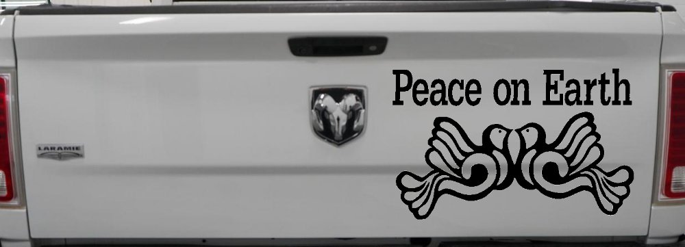 Peace On Earth Christian Car or Truck Window Decal Sticker (Black)