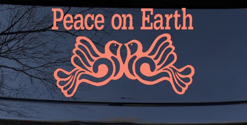 Peace On Earth Christian Car or Truck Window Decal Sticker (Coral)