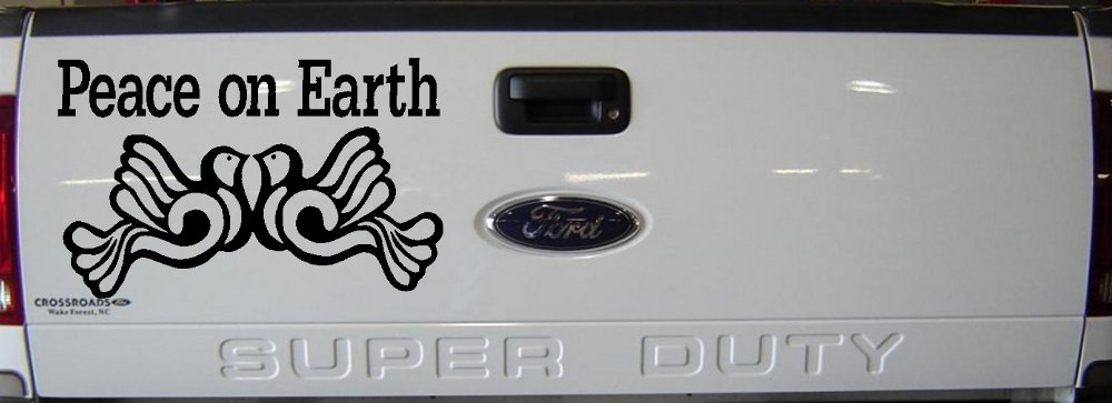Peace On Earth Christian Car or Truck Window Decal Sticker (Matte Black)