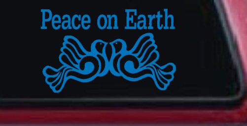 Peace On Earth Christian Car or Truck Window Decal Sticker (Sky Blue)