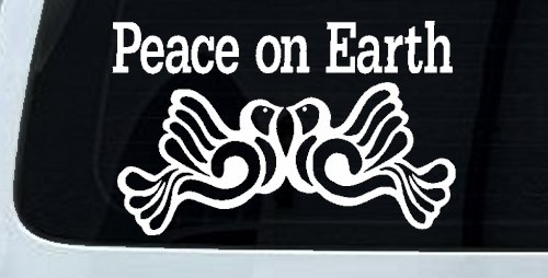Peace On Earth Christian Car Truck Window Decal Sticker Vinyl (White)