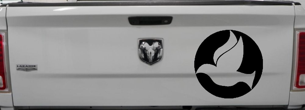 Dove In Circle Christian Car or Truck Window Decal Sticker (Black)