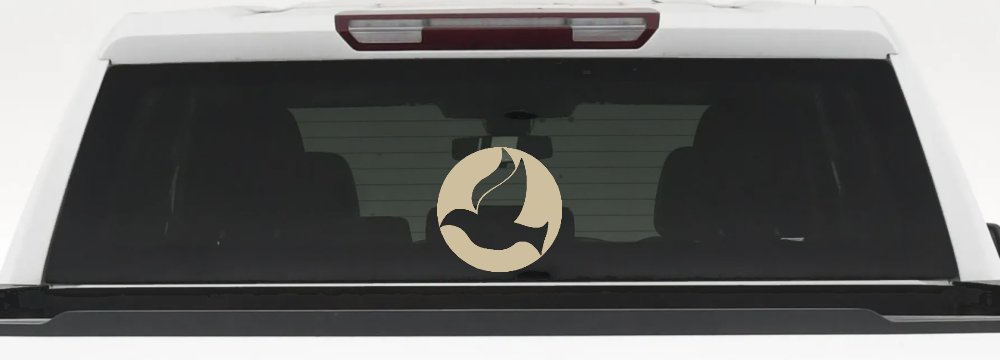Dove In Circle Christian Decal for Car Truck Window Vinyl Sticker (Desert Sand)