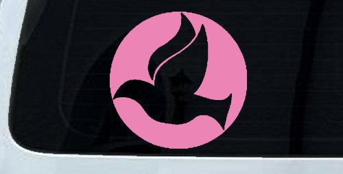 Dove In Circle Christian Decal for Car Truck Window Vinyl Sticker (Pink)