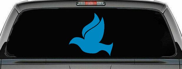Dove Christian Car or Truck Window Decal Sticker (Blue)