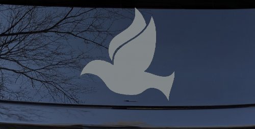 Dove Christian Car or Truck Window Decal Sticker (Telegrey)