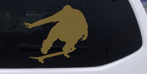 Skate Boarding Car or Truck Window Decal Sticker (Gold)