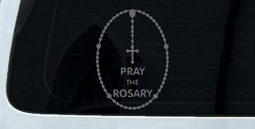 Pray The Rosary Christian Car Truck Window Vinyl Decal Sticker (Silver)