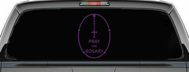 Pray The Rosay Christian Car or Truck Window Decal Sticker