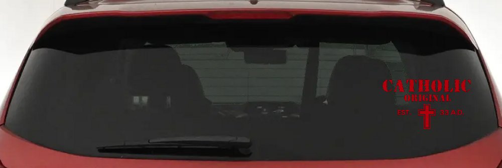 Catholic Original Est 33 AD Christian Car Truck Window Vinyl Decal Sticker (Red)