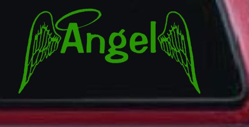 Angel Text With Wings and Halo Christian Car or Truck Window Decal Sticker