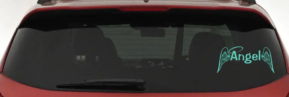 Angel Text With Wings and Halo Christian Car or Truck Window Decal Sticker